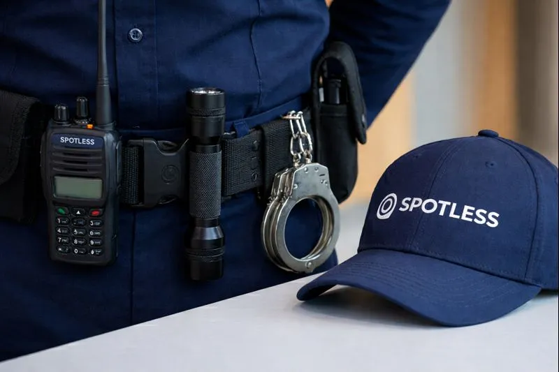 Security guard monitoring CCTV screens